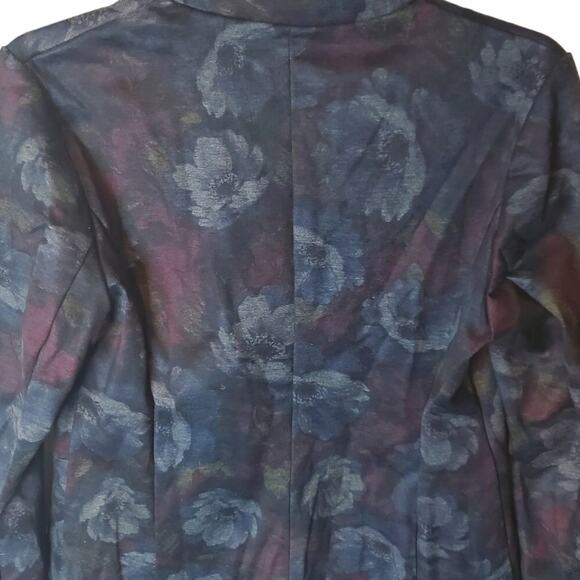 89th + Madison Black Subtle Brocade-Lite Floral Blazer Jacket, Medium - Picture 4 of 6